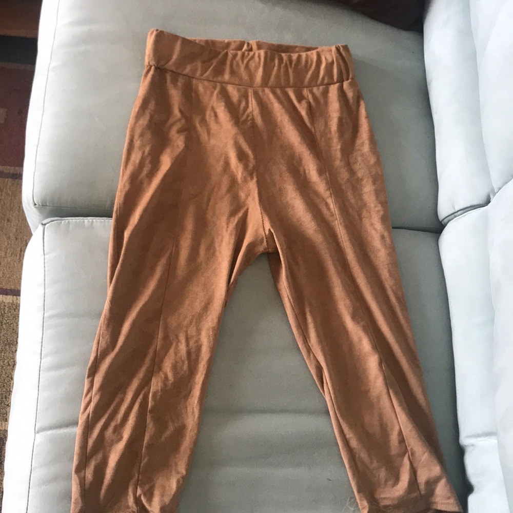 Cropped Suede Leggings